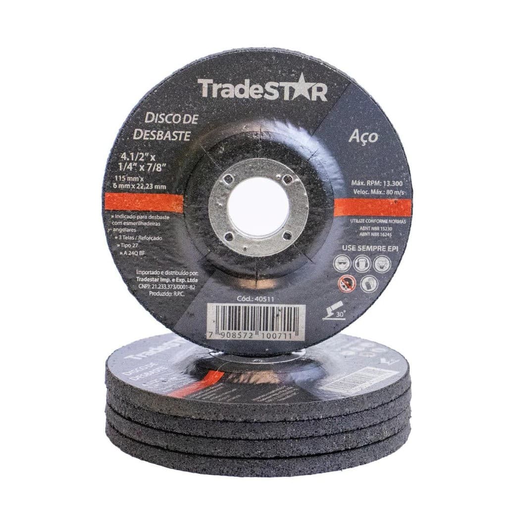 Disco Desbaste 115 x 6,0 mm Aço Tradestar