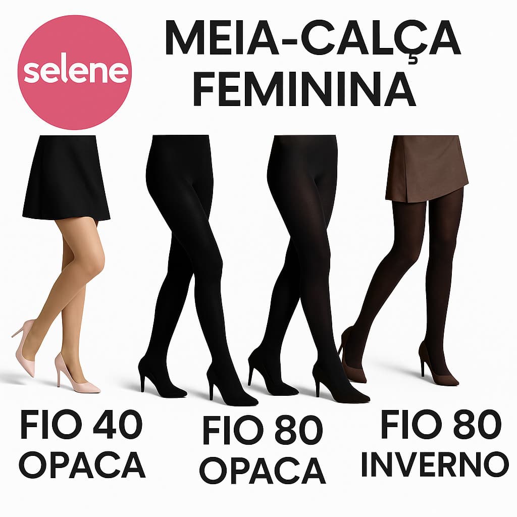 Meia Calça Opaca Feminina Fio 40 Fio 80 e Inverno Selene Original