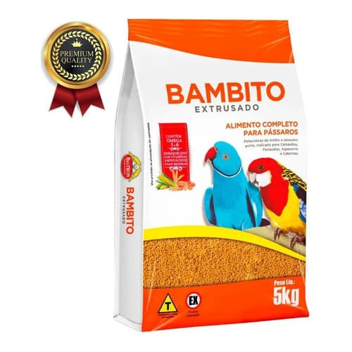 Ração Bambito Extrusado Biotron 5 Kg Original + Top