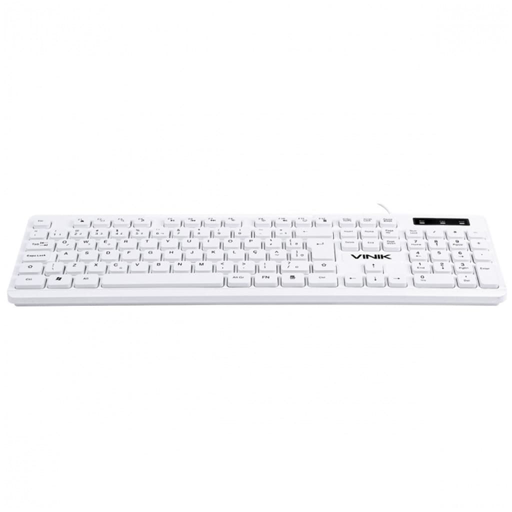 TECLADO SLIM BRANCO TECLAS CHOCOLATE TCB200 VINIK 