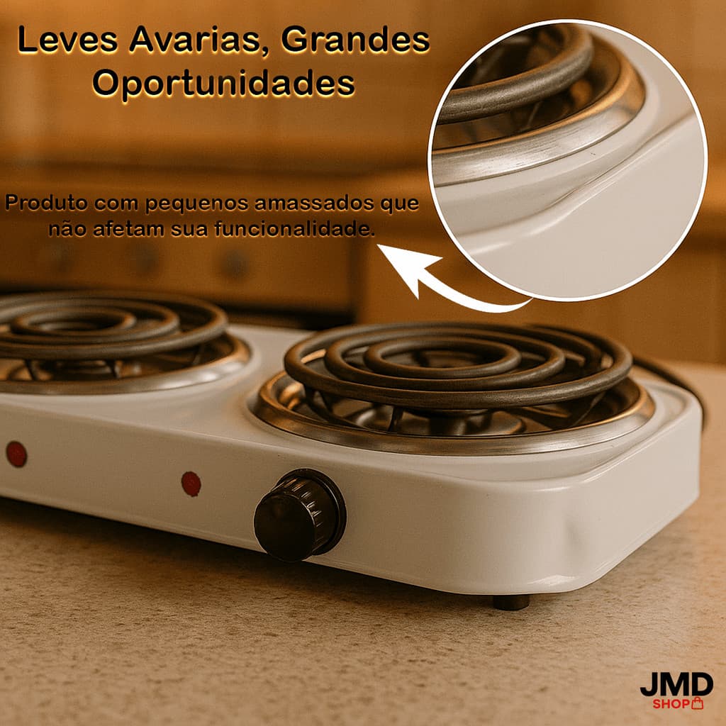 Fogão Elétrico 2 Bocas 2000W com Pequenas Avarias Estéticas 110V ou 220V