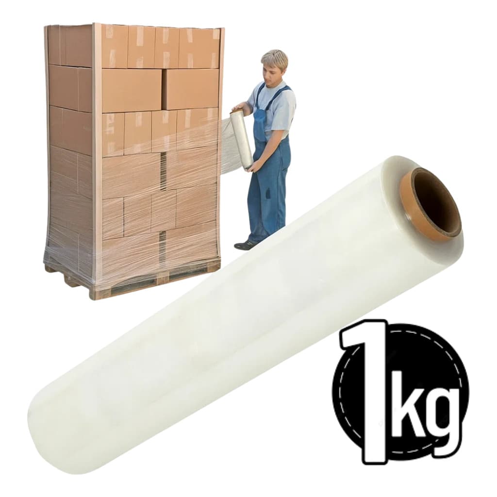Bobina Filme Stretch Transparente 500mm x 25mic 1kg