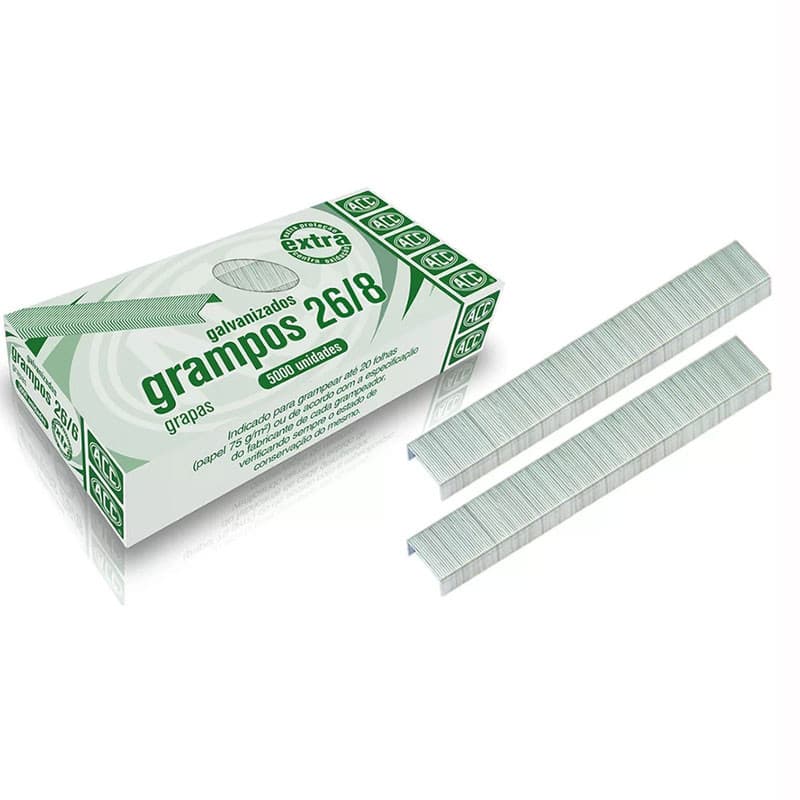 Grampo galvanizado 26/8 com 5000 unidades ACC