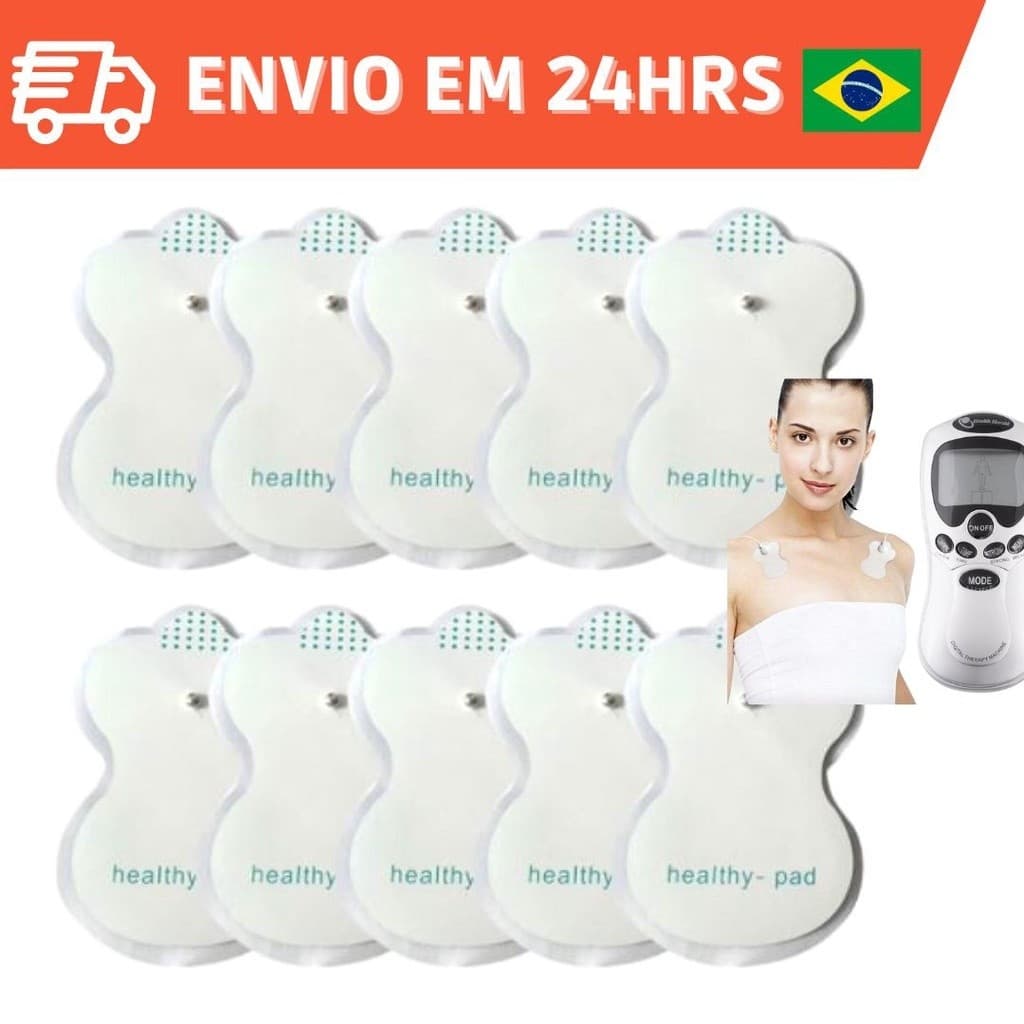 Kit 10 Unidades Eletrodos Adesivos de Substituição Para TENS/FES – Almofadas Autoadesivas Massagem Fisioterapia Muscular