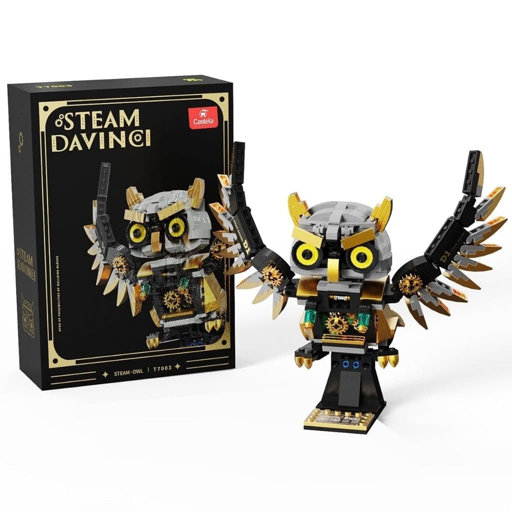 Blocos De Montar Coruja A Vapor Steampunk 494 Peças Castela