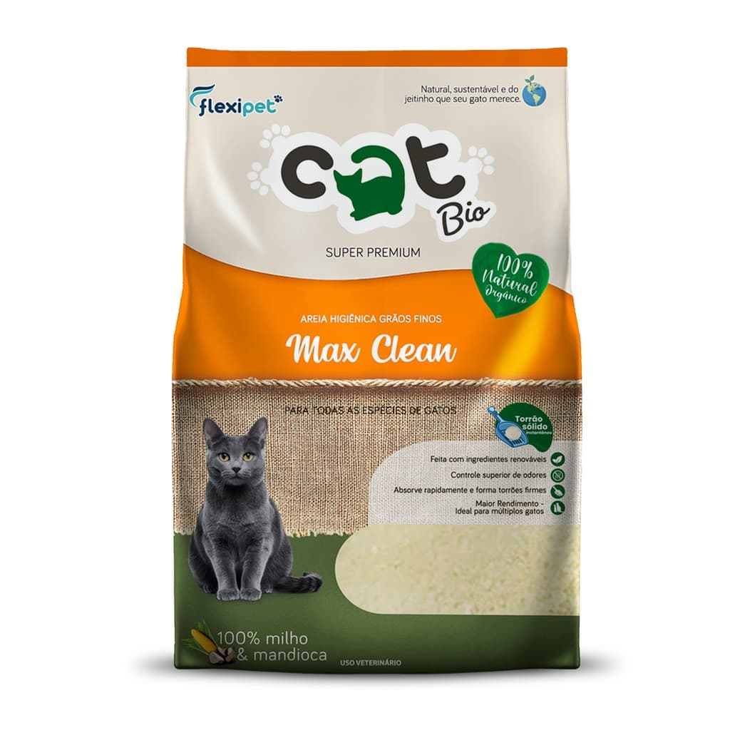 Areia Catbio Biodegradável 4 Kg - Max Clean - Grãos Finos