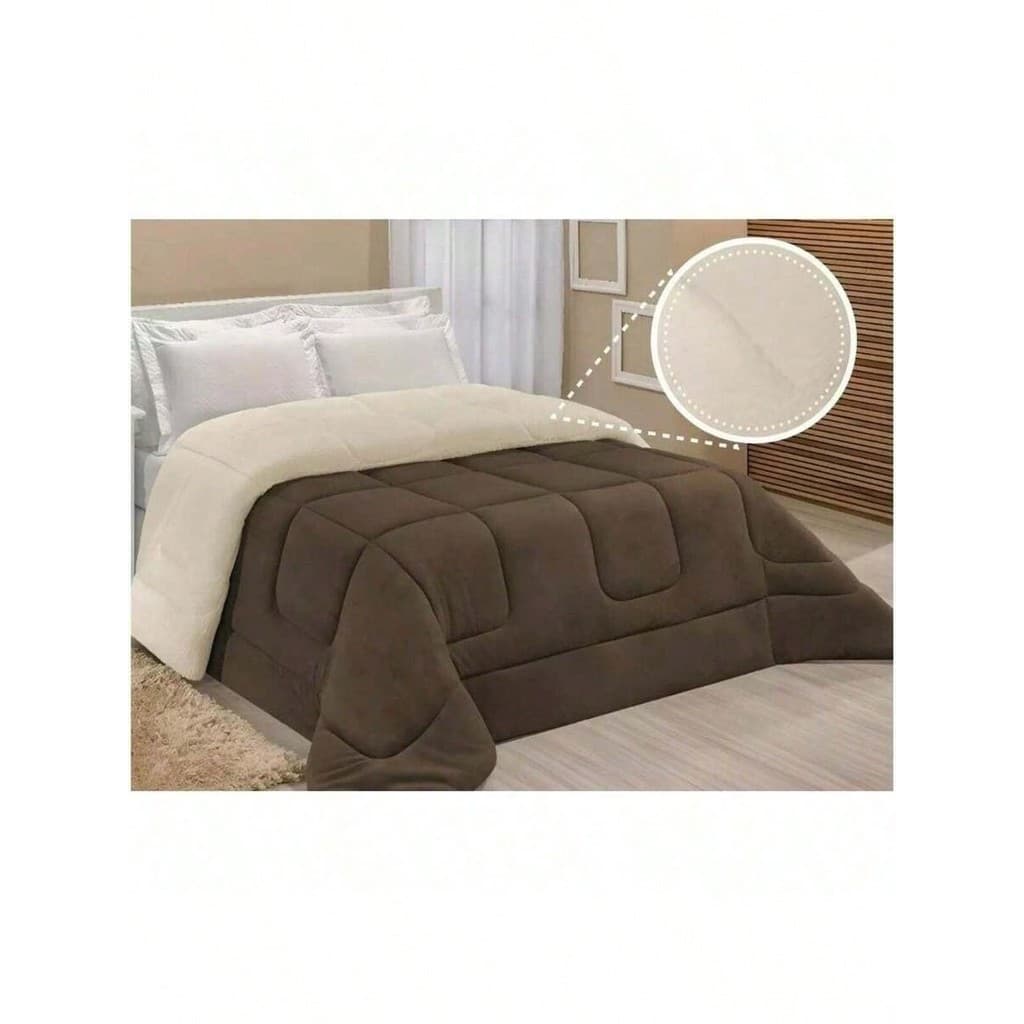 Coberdrom Edredom Sherpa Com Mantinha Cobertor Quarto Casal Queen Grosso Cores 2,40cm x 2,20cm