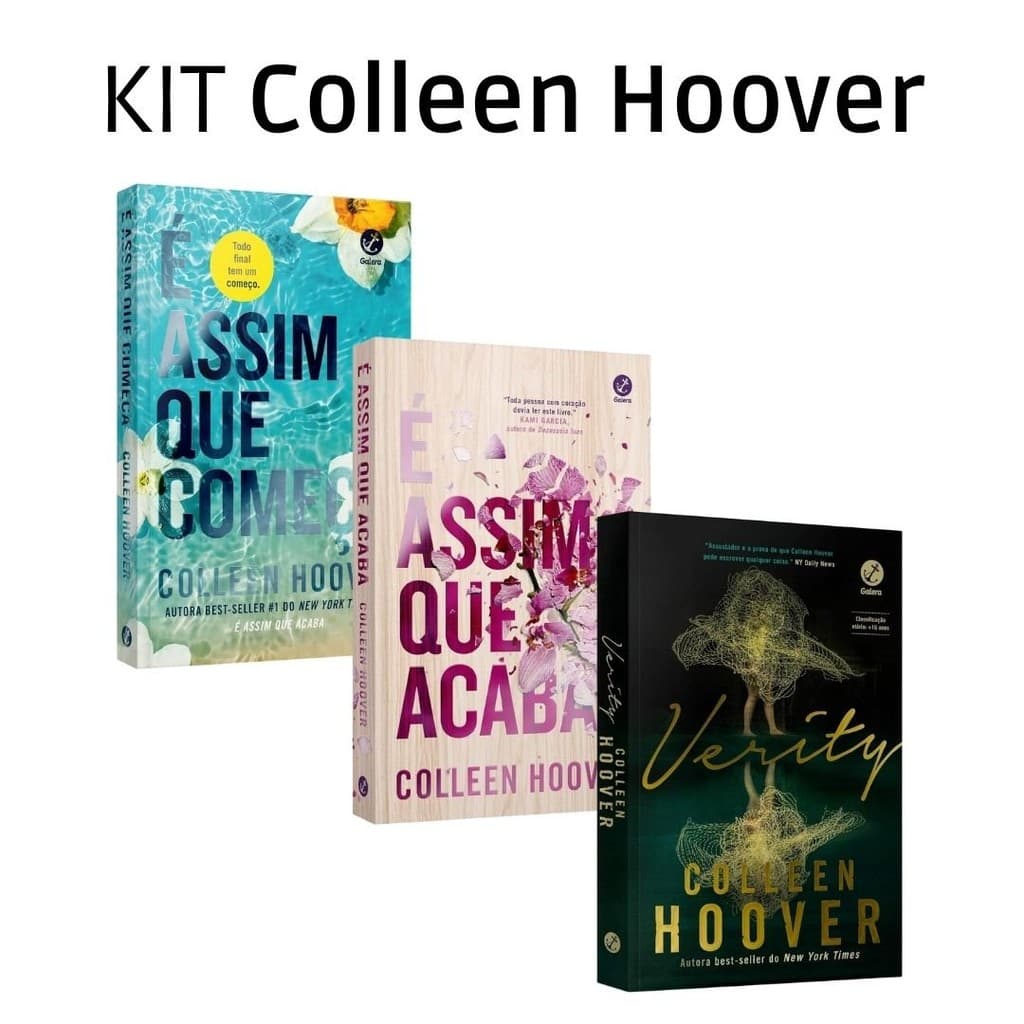 Kit 3 Livros Colleen Hoover - Assim que Acaba + Assim que Começa + Verity | Romance Bestseller
