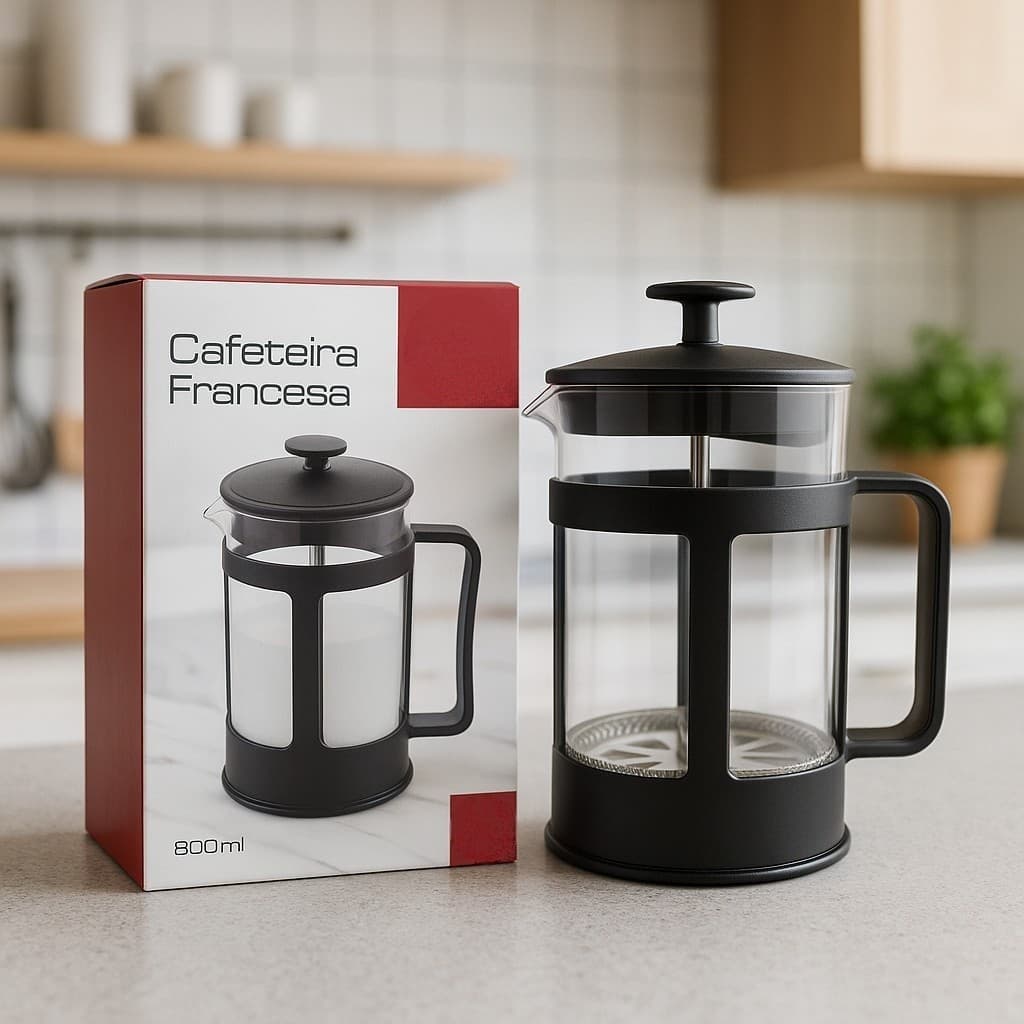 Cafeteira Prensa Francesa Manual 800ml Grande Café Chá Leite