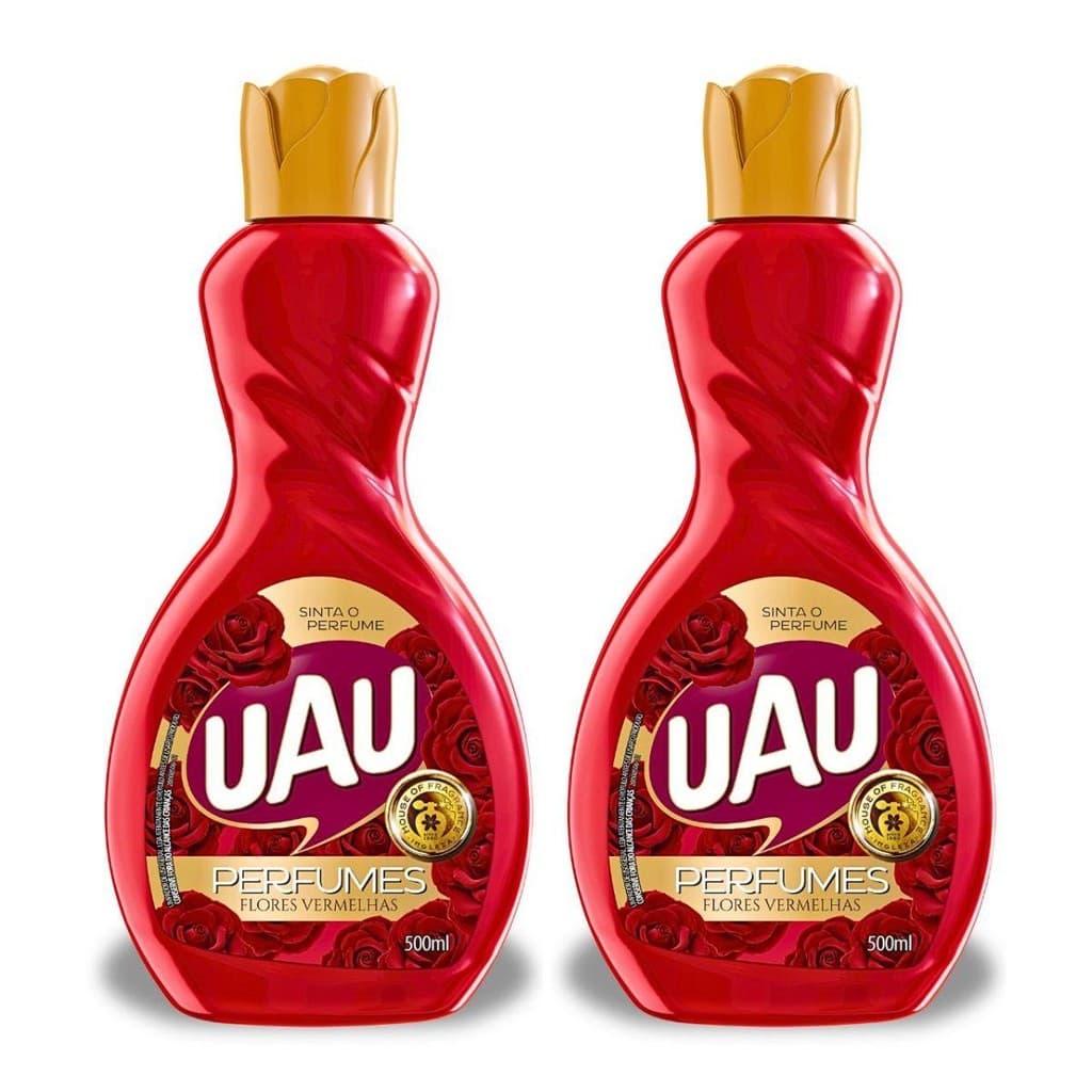 Kit 2un Limpador Perfumado 500ml Uau Flores Vermelhas