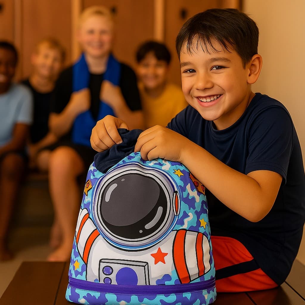 BOLSA-MOCHILA INFANTIL P/ NATAÇÃO-PISCINA-PRAIA IMPERMEÁVEL