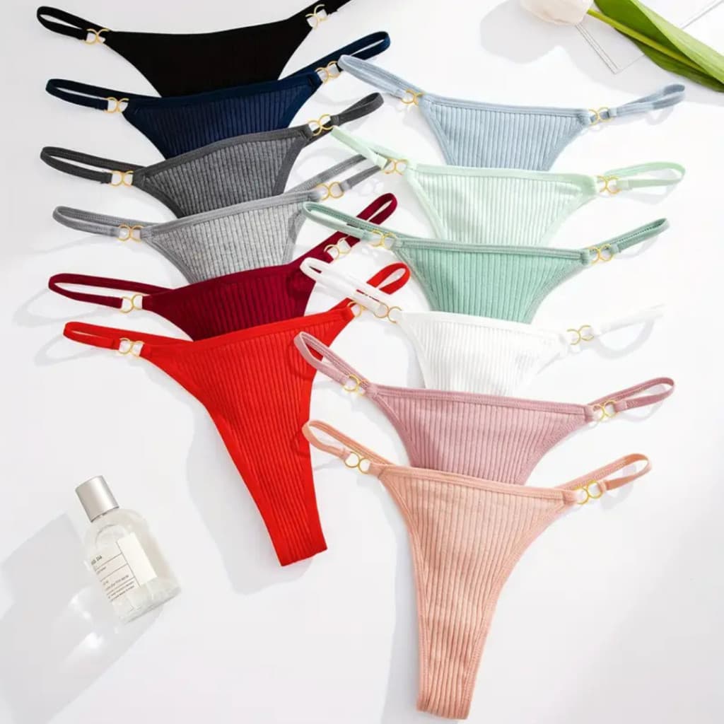 Kit Calcinha Feminina Fio Dental Microfibra Canelada Lingerie Calcinha Sexy Langerie