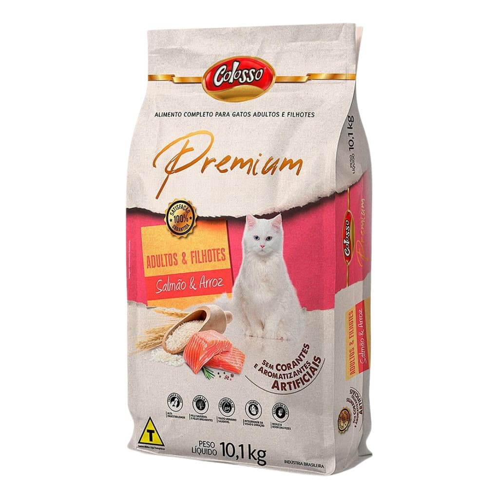 Ração Gatos Adultos E Filhotes Salmão Premium Colosso - 10kg