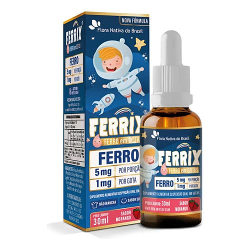 Suplemento Ferrix Kids (1mg) 30ml - Flora Nativa Morango