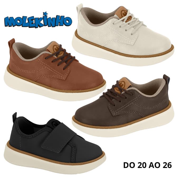 Tênis Sapatenis Preto branco marrom café infantil menino molekinho casual casamento culto batizado