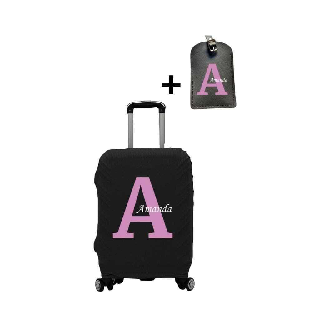 Kit Capa de Mala +Tag Identificadora- Personalizada com Inicial -Promoção