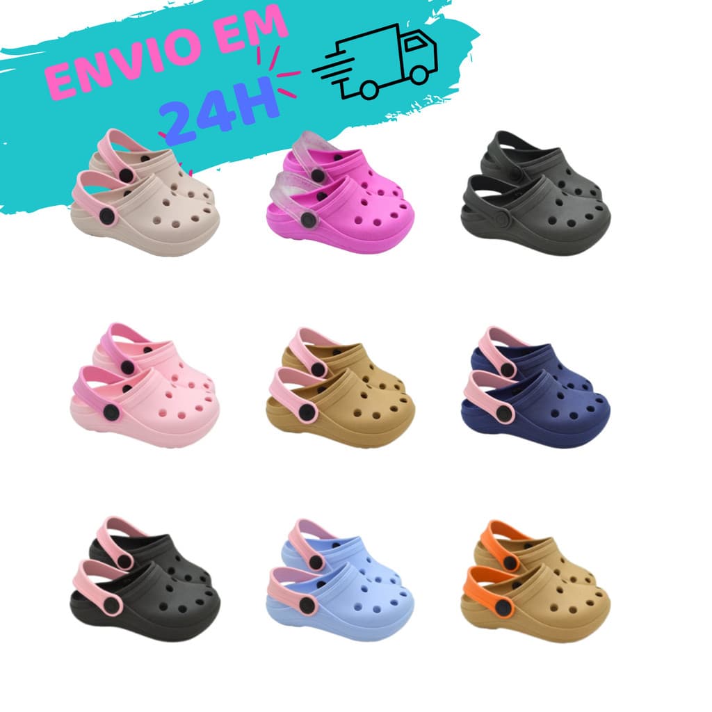 Babuche Infantil Liso Sandália Casual dia a dia Confortável Leve Macio Antiderrapante  