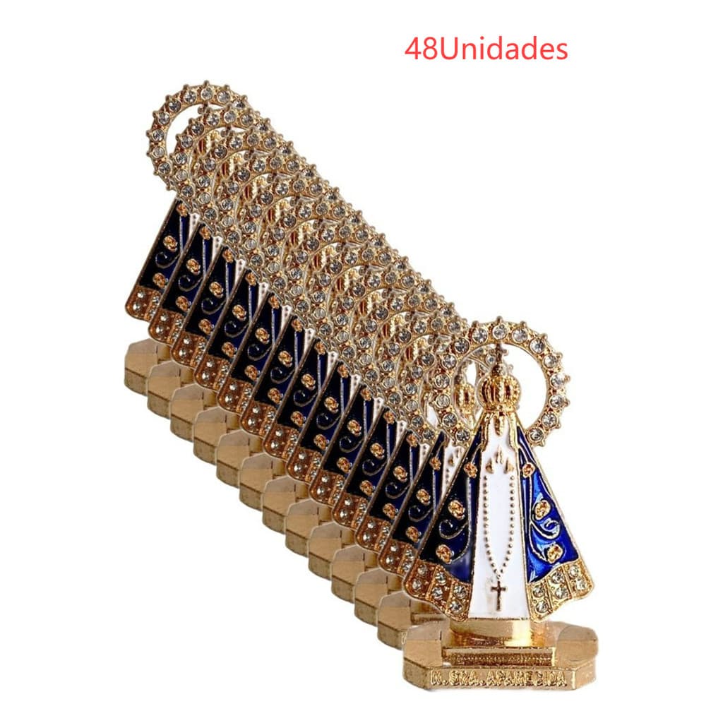 Atacado Kit 48 Santinha Nossa Senhora Aparecida Para Painel Carro Caminhão Metal