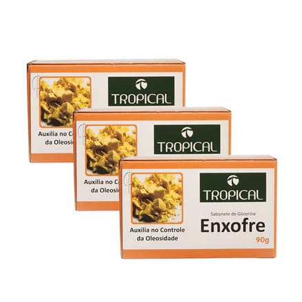 Sabonete de Enxofre 6 - 12 - 24 barra seca Espinhas e Tira Oleosidade 90 Gr tropical (Para Skincare)