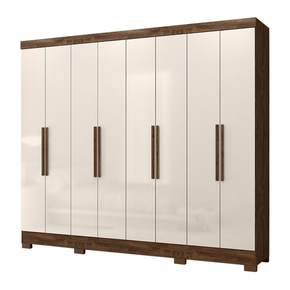 Guarda Roupas Casal 8 Portas 4 Gavetas Diplomata Moval Castanho / Baunilha