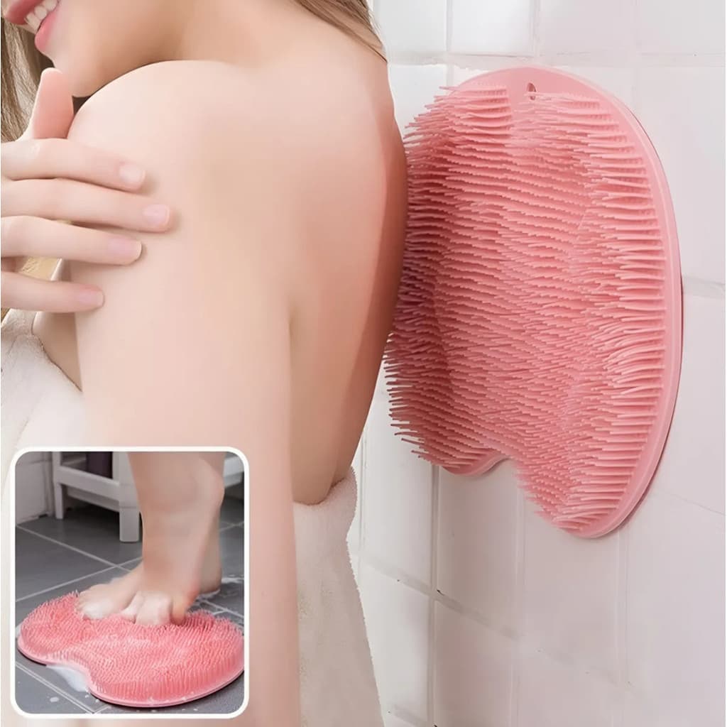 Escova Esfoliante Banho Cerdas Macia Tapete de banho Esfregador de Pés Com Ventosa