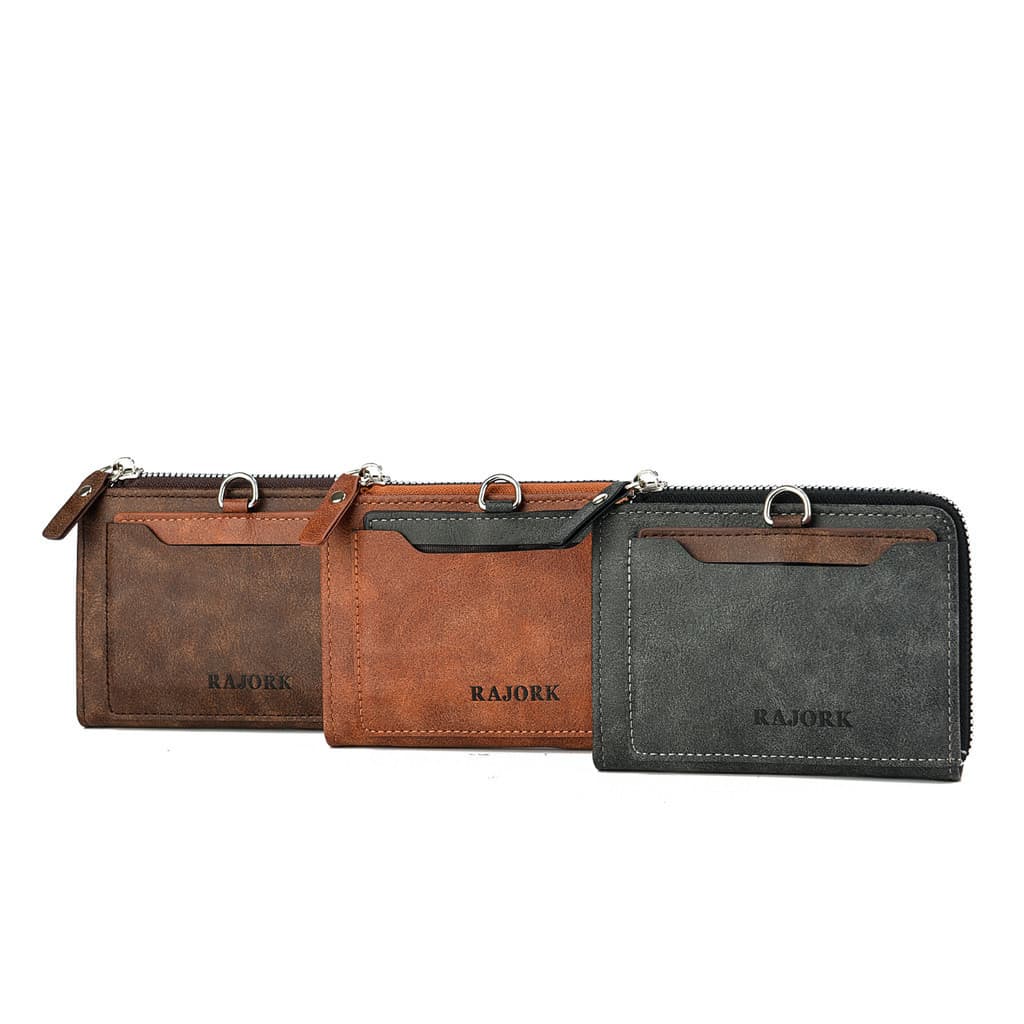 Carteira Masculina Curta Com Múltiplos Compartimentos Para Cartões,Bolso Com Zíper Para Moedas