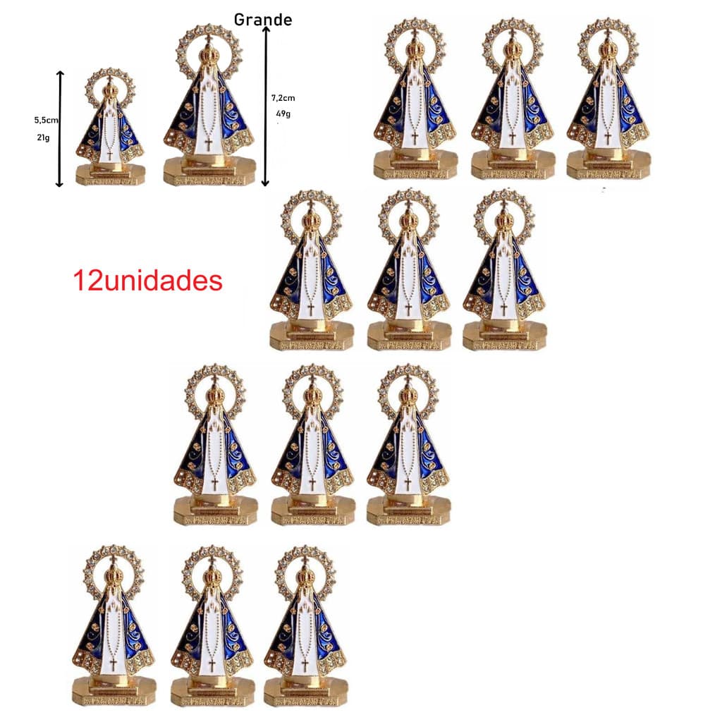 Atacado Kit C/12 Nossa Senhora Aparecida - 7,2cm 49g