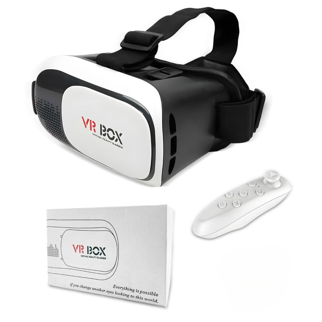 Óculos VR Box Realidade Virtual 3D para Celular | Headset VR com Controle Bluetooth | Compatível Android e iPhone