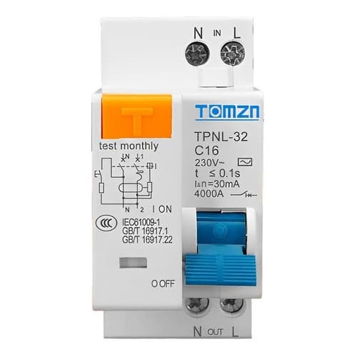 Disjuntor Diferencial Residual Ddr Dr  Bipolar 25a 1p+1n