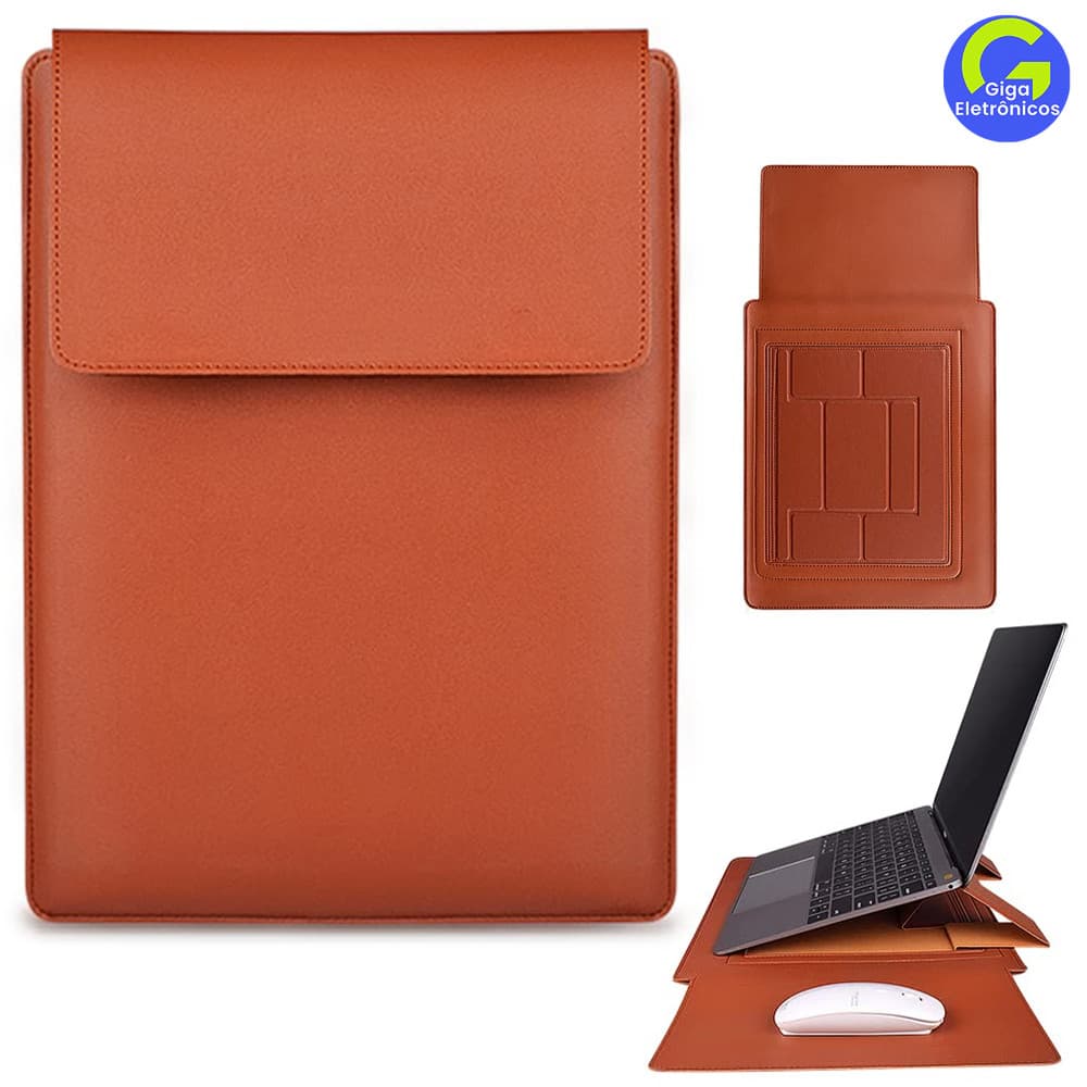Funda Macia em Couro PU para Macbook Air e Pro 13,3, 15 e 16,2 Polegadas