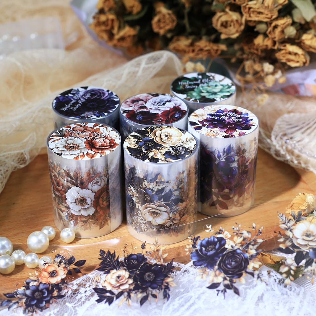 Journamm 50mm * 2m Fita Floral Vintage Autoadesiva Scrapbooking Material Para Animais De Estimação Diário DIY Fitas De D