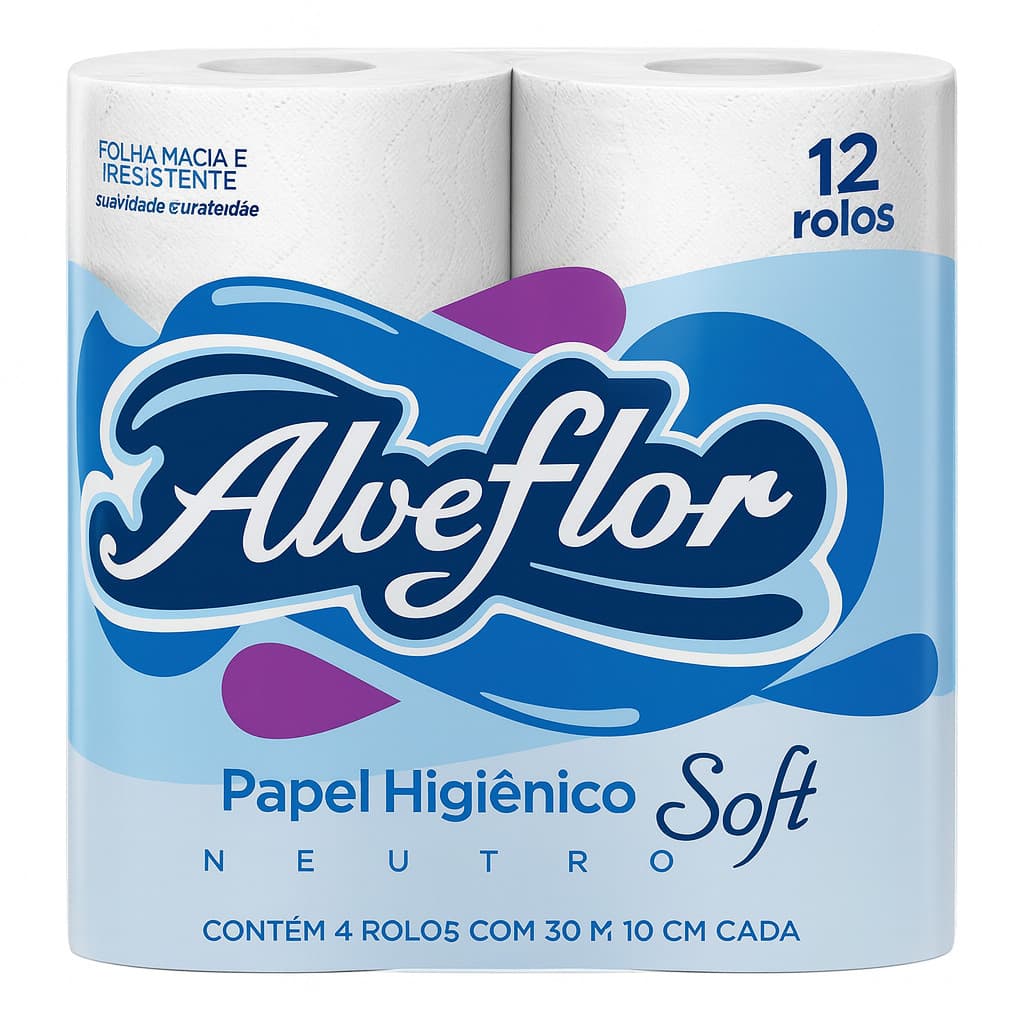 Papel Higiênico Alveflor Soft 30 Mts Pacote Com 4 Rolos