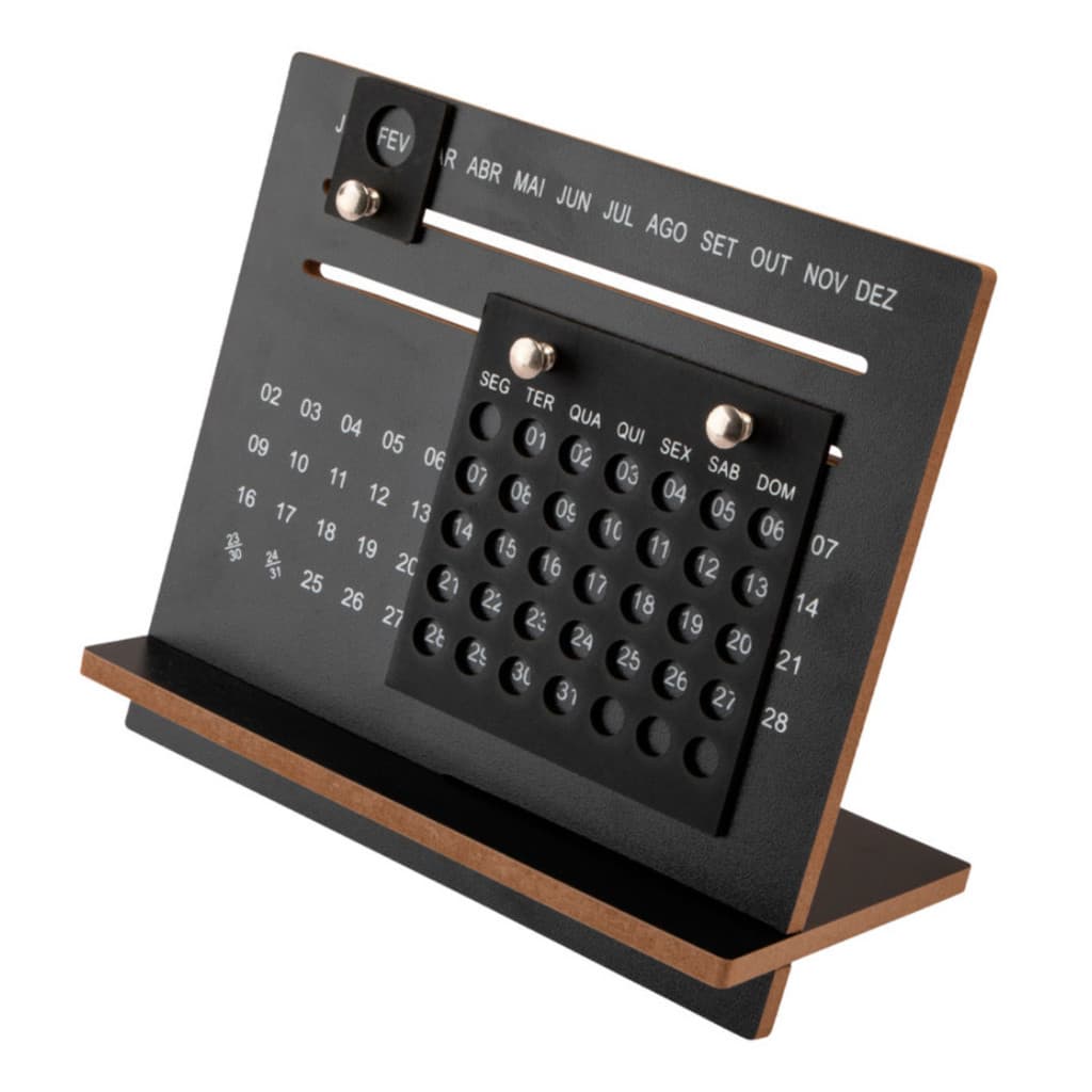 Calendário de Mesa Permanente Decorativo em MDF