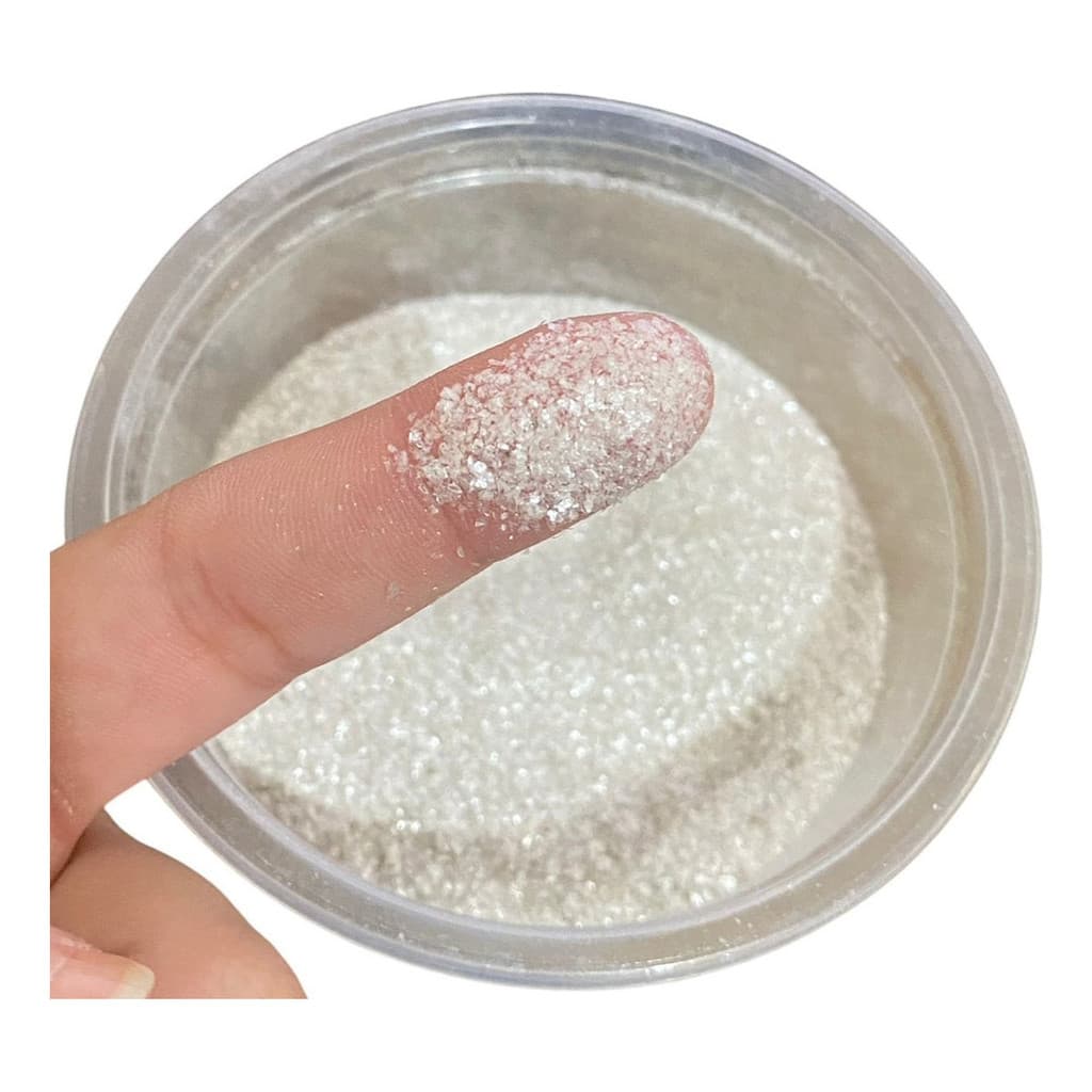 Mica Pó Branco Perolado Brilho Para Resina Cosméticos 10g
