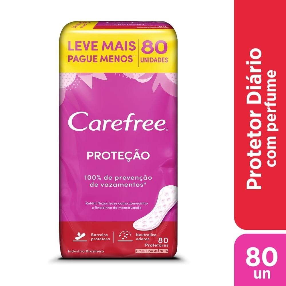 Protetor Diário Carefree C/ Fragrância 80Un Pague 60