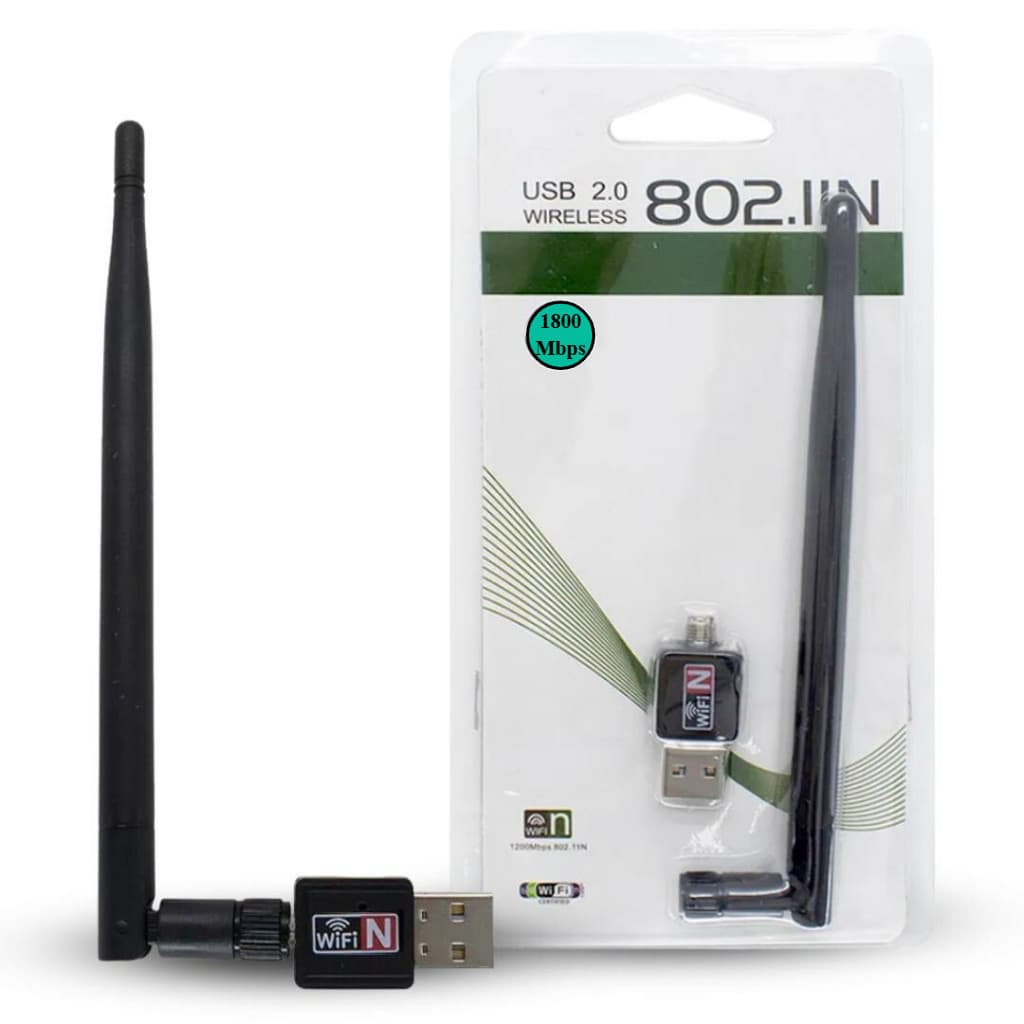 Antena Adaptador Wifi Usb Wireless 1800mbps Com Antena Pc Notebook