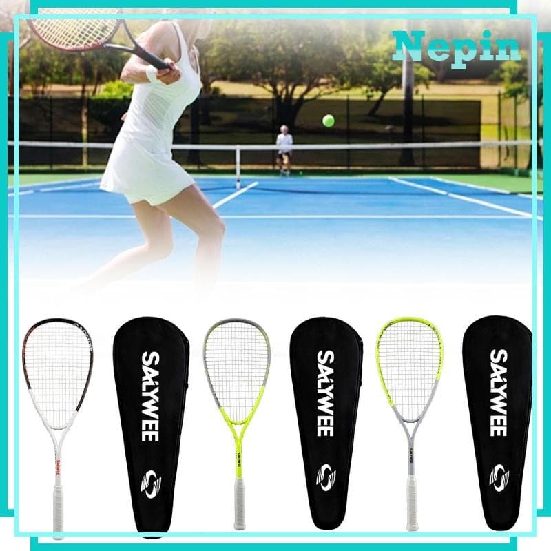 [Nepin] Raquete De Squash Com Estrutura De Fibra De Carbono Em Formato De Lágrima Multifuncional Bolsa Pá Para