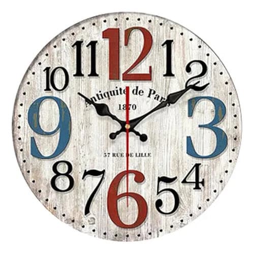 Relógio De Parede Do Vintage Redondo Madeira Decoração