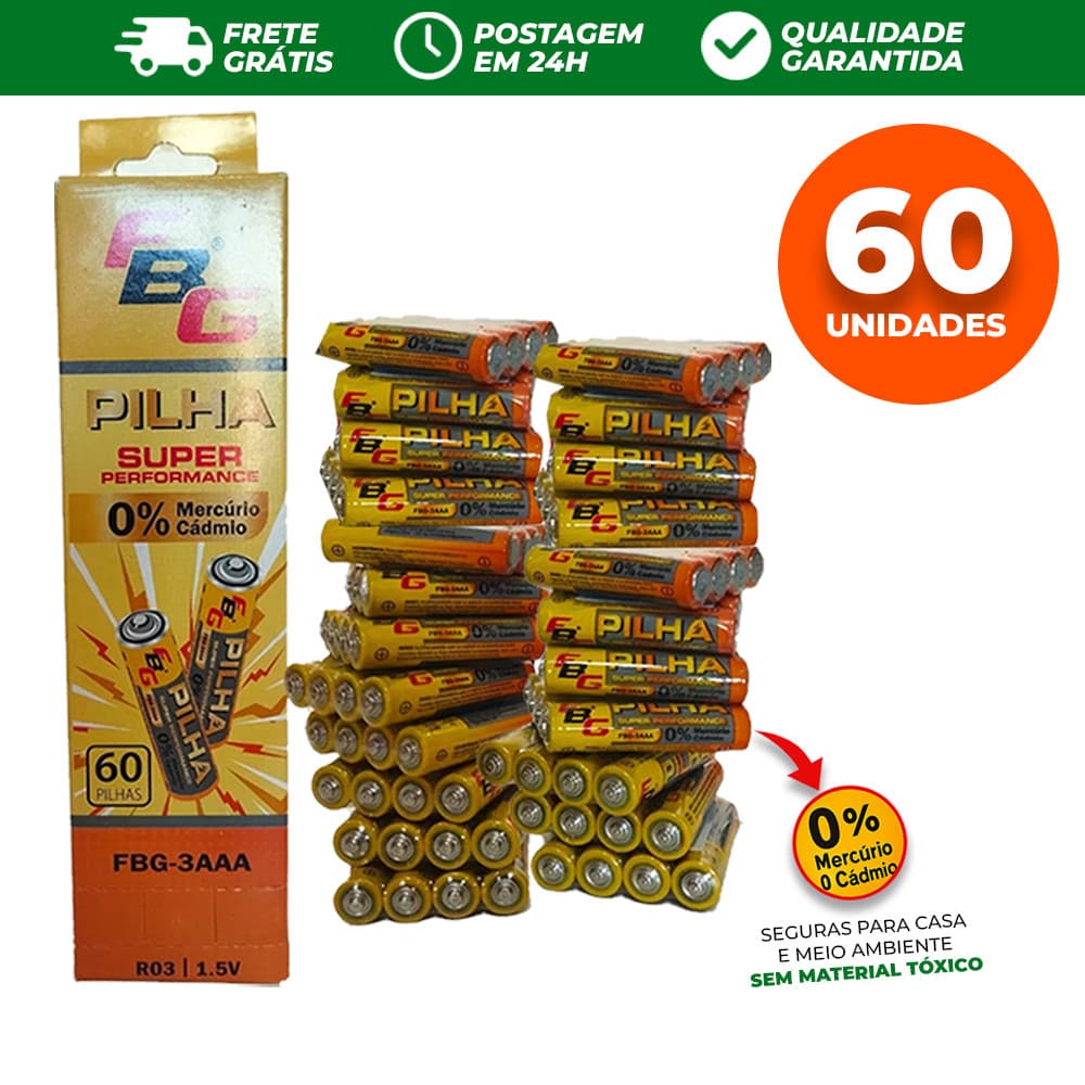 Kit 60 Unidades AAA (palito) RELINX FBG SEGMA Postagem Imediata