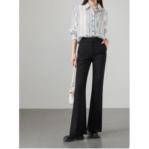 2025 novo estilo Casual terno calças-botão único alargamento terno calças-primavera outono calças