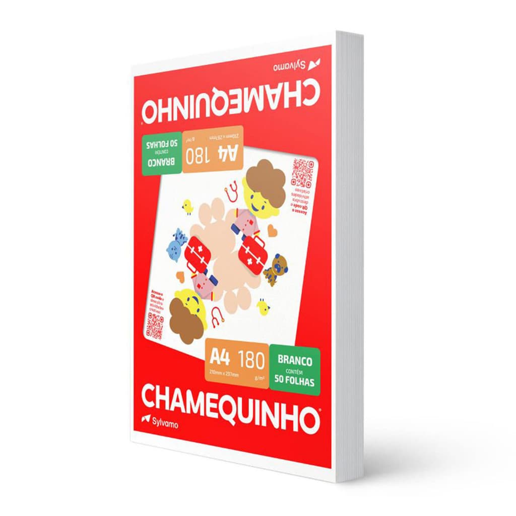 Papel sulfite A4 180g 210x297 com 50 folhas Chamequinho