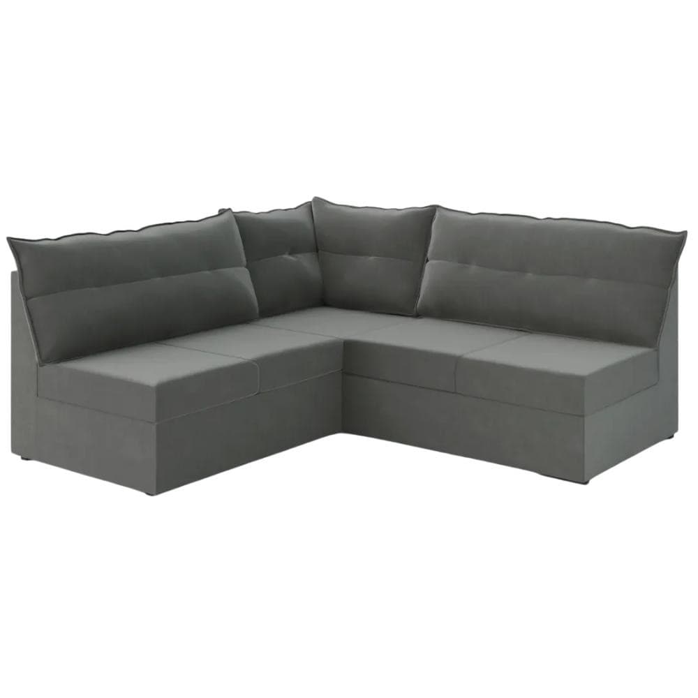 Sofá de Canto 5 Lugares Renaut Suede Cinza Mamflex