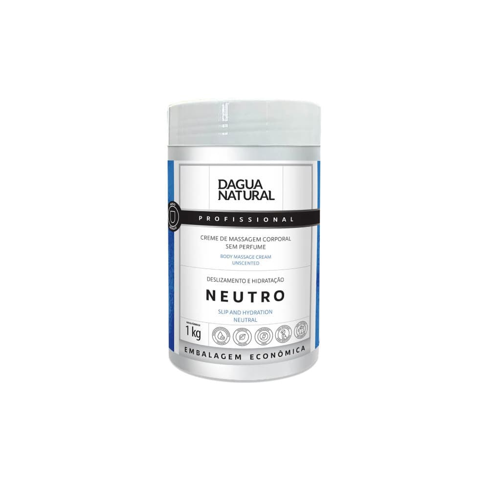 Creme para Massagem Neutro 1kg – D’Água Natural, Ideal para Misturas