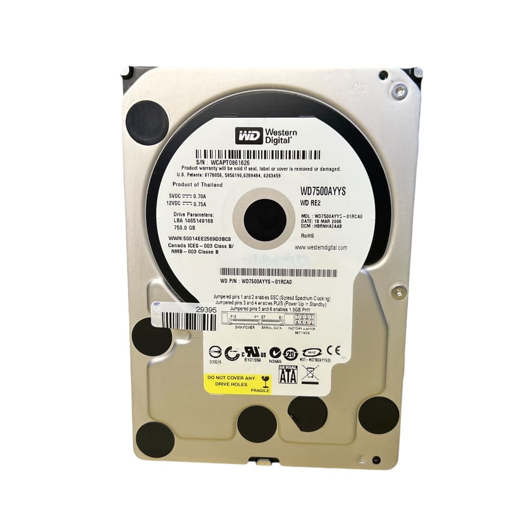 Hd Sata Interno 750gb 3,5 Wd7500ayys P/pc Cpu Desktop Servidor Wdre2