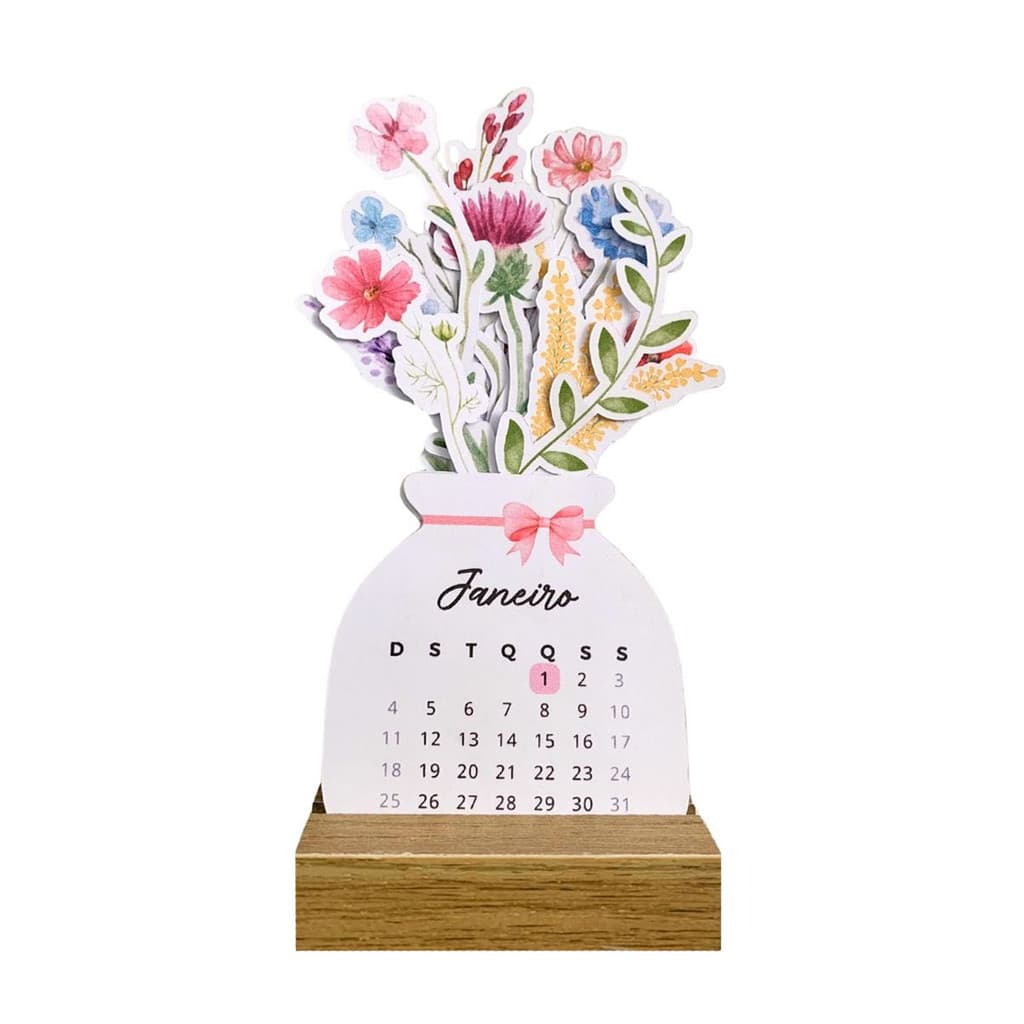 Calendário 2026 de Mesa Reposicionável