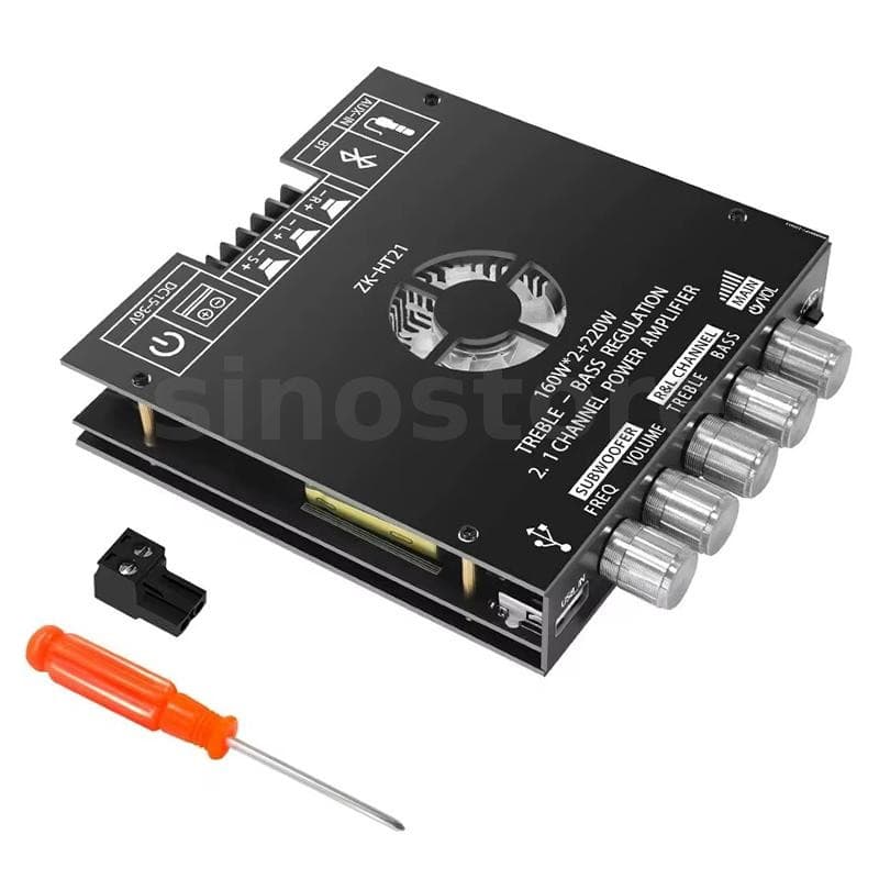 ZK-HT21 TDA7498E Módulo Amplificador De Potência Bluetooth 5.0 De 2.1 Canais 160Wx2 + 220W Subwoofer De Alta Fidelidade 
