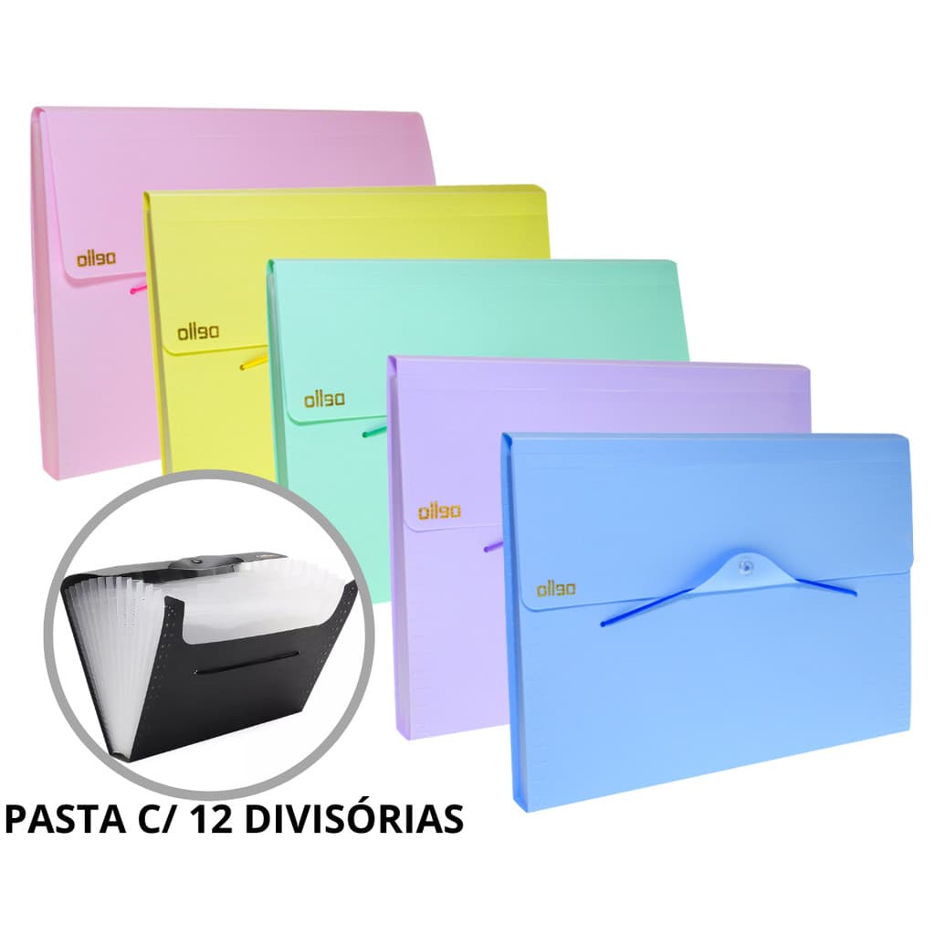 Pasta Sanfonada 12 Divisórias A4 Serena - Dello