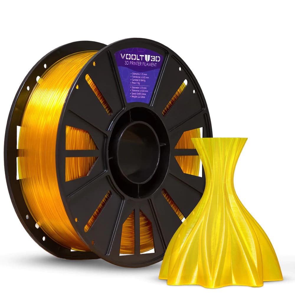 Filamento PET-G HF PremiumAmarelo Ouro Translúcio - 1KG