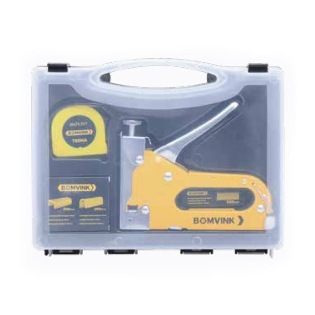 Grampeador Tapeceiro com Trena 2 Metros + 1100 Grampos e Maleta