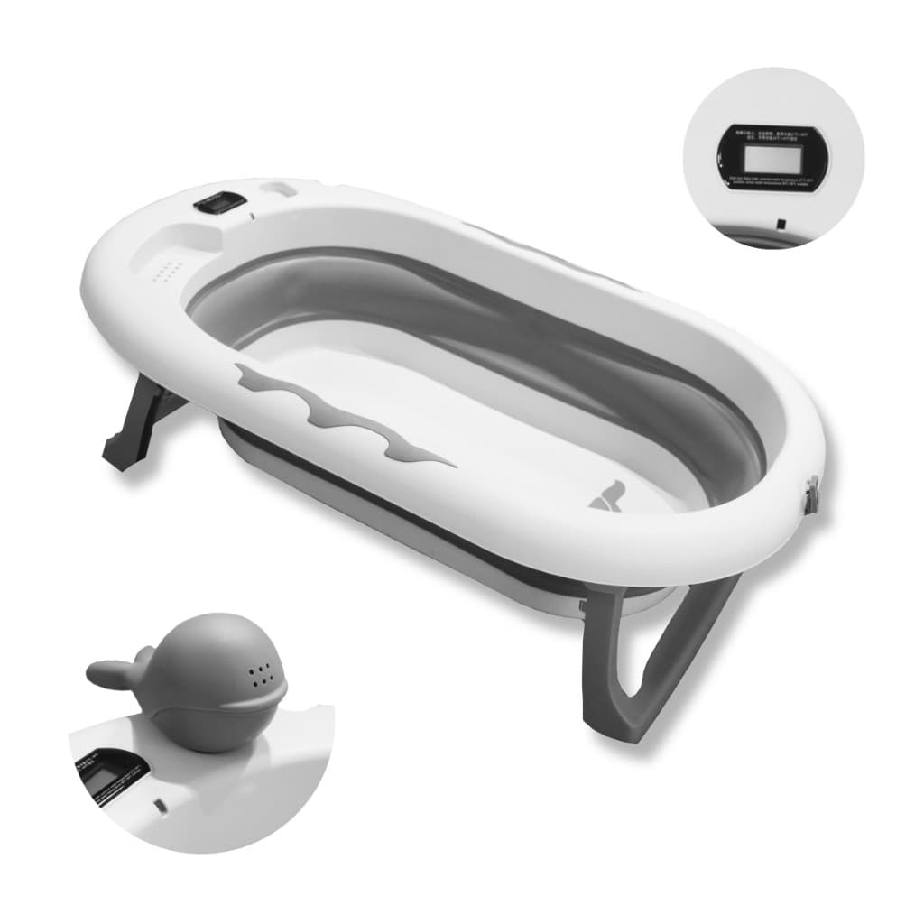 banheira dobrável retrátil com termômetro brinquedo banho bebe 36 Litros